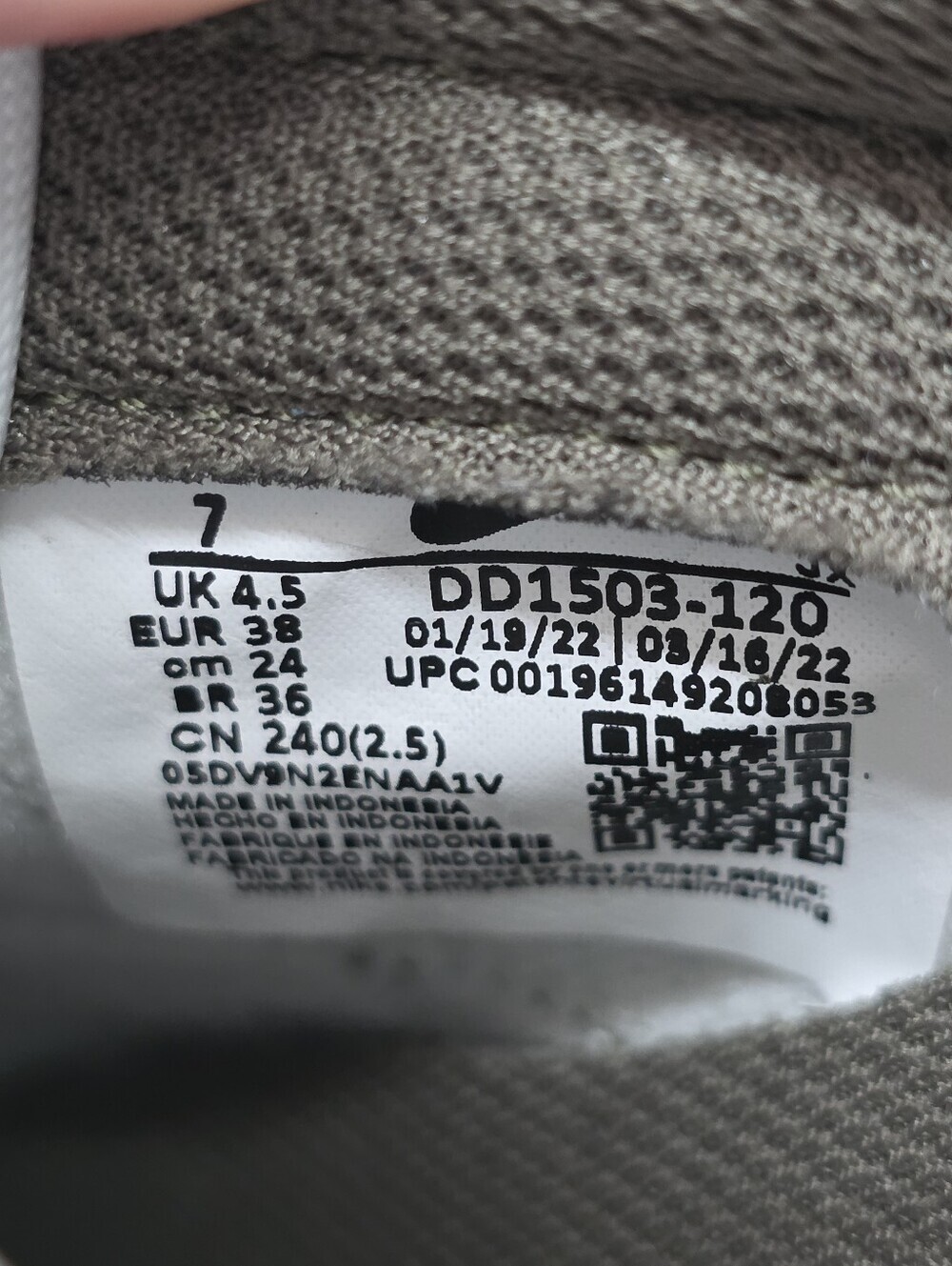 Nike Womens Dunk Low White And Medium Olive Sneakers Shoes DD1503-120 Size 7 - Picture 9 of 10